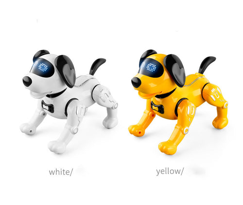 Robot-chien de recharge en plastique jaune intelligent 21x22x13cm