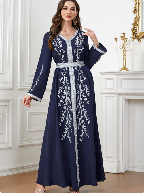Arabian Women's Fashion Loose Embroidered Dress