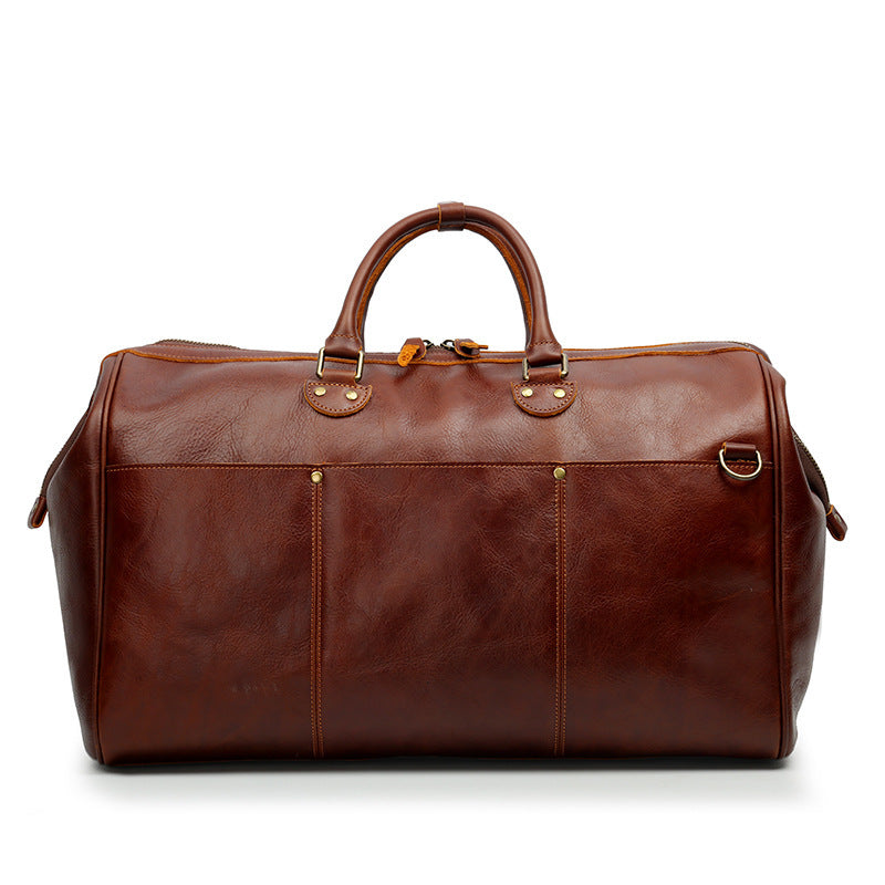 Men's Large Capacity Genuine Leather Travel Bag Cowhide Waterproof