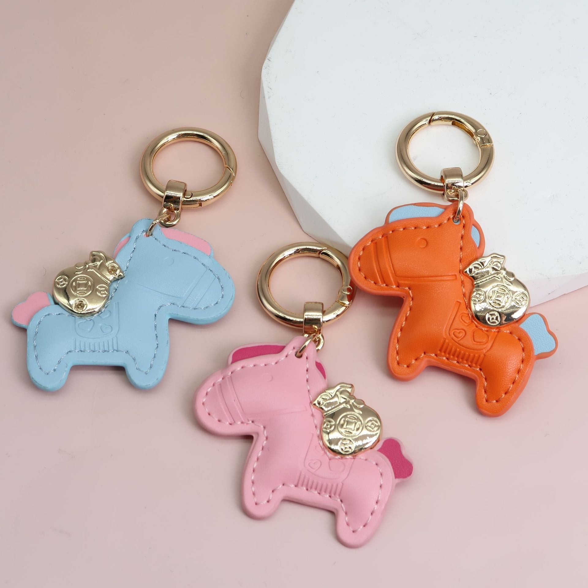 Handmade Artificial Leather Animal Pendant Keychain