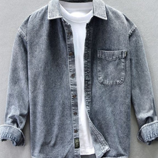 Chemise-manteau de cowboy pour homme, automne-hiver, décontractée, polyvalente, en polyester