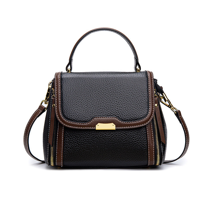 Sac à bandoulière en cuir de vachette pour femme polyvalent