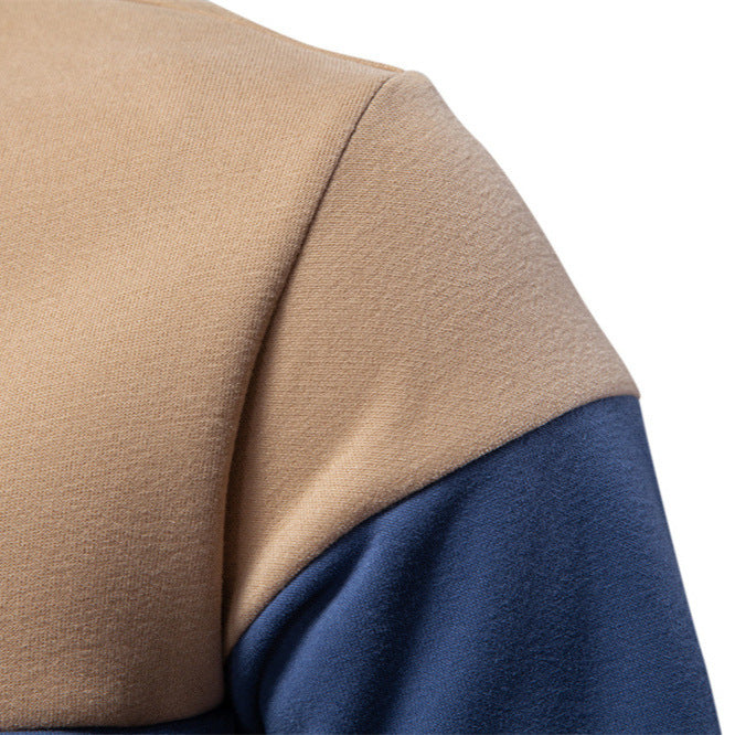 Pull en mélange de coton décontracté à manches longues et col polo pour homme