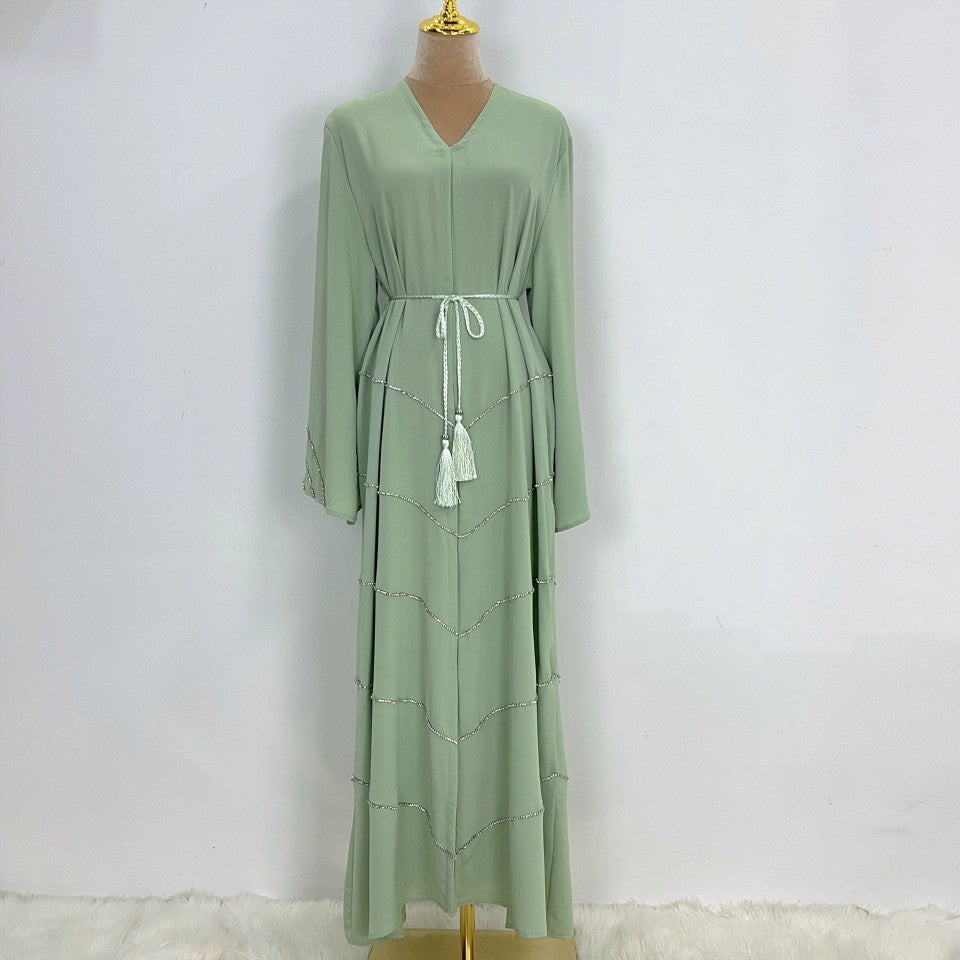 Ethnic Style Heavy Industry Beaded Robe for Middle East’s Women