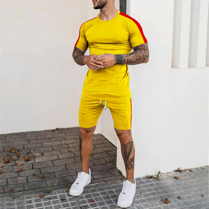 Men's Short Sleeve Sports T-Shirt and Shorts Set