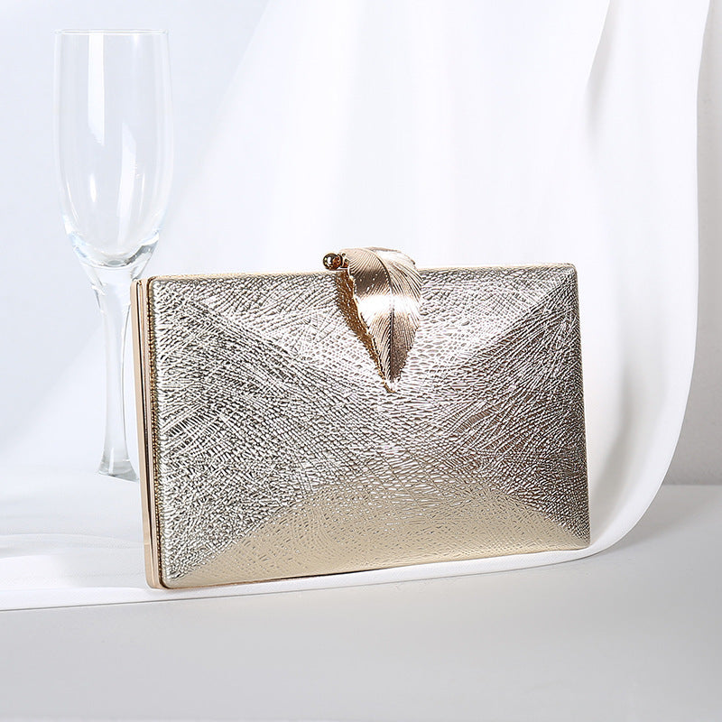 Women's Evening Bag Diagonal Cross Leaf Chain