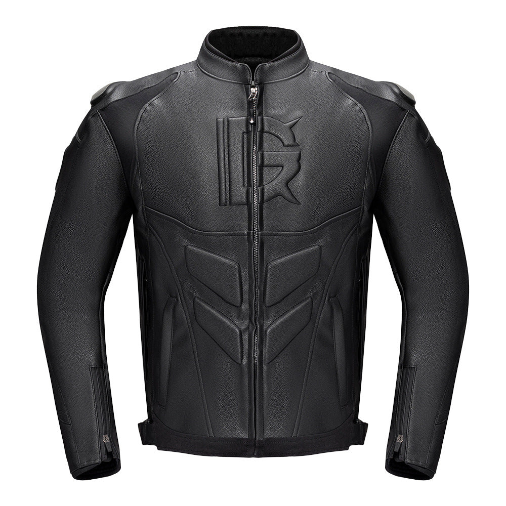 Windproof Black PU Motorcycle Leather Pants Suit for Men and Women