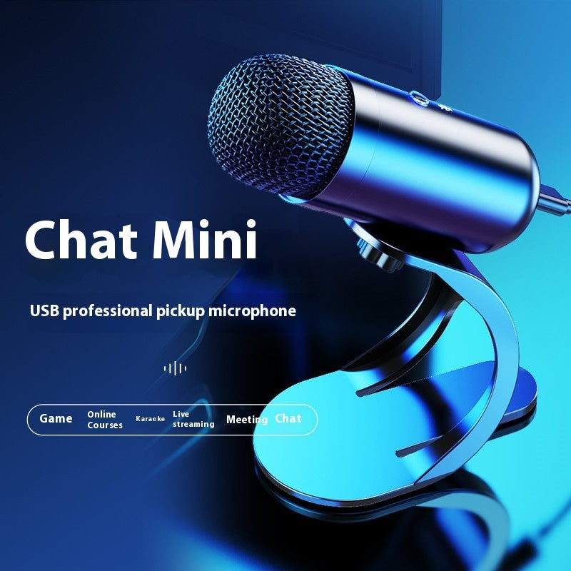 ميكروفون الكاريوكي K6 USB سلكي للكمبيوتر المكتبي أسود