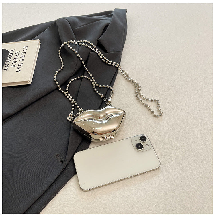 Personalized Lip Shape Shiny Shoulder Bag