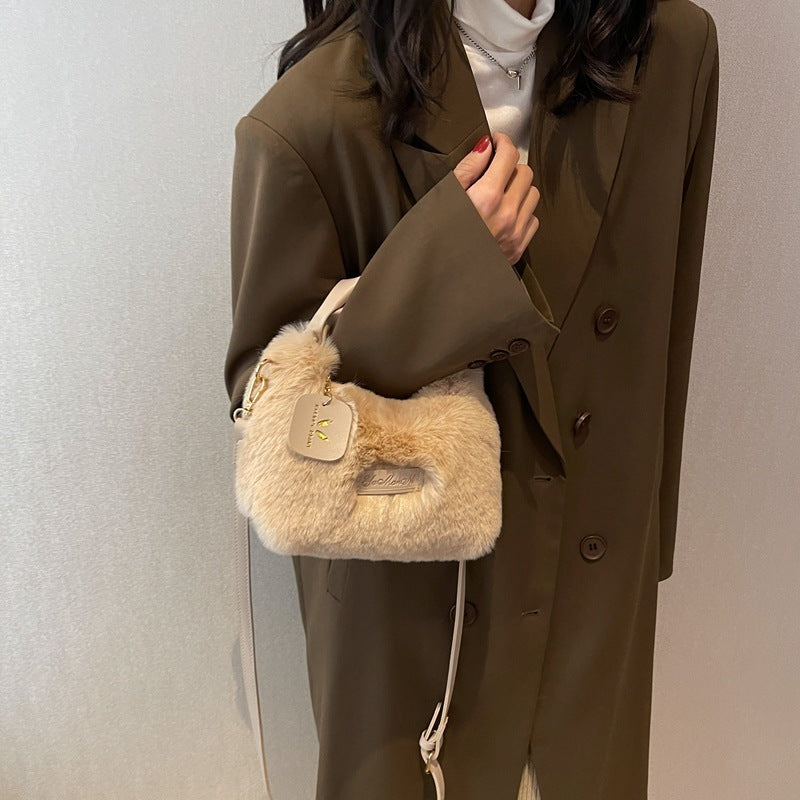 Women's New High-grade Fashionable Plush Handbag
