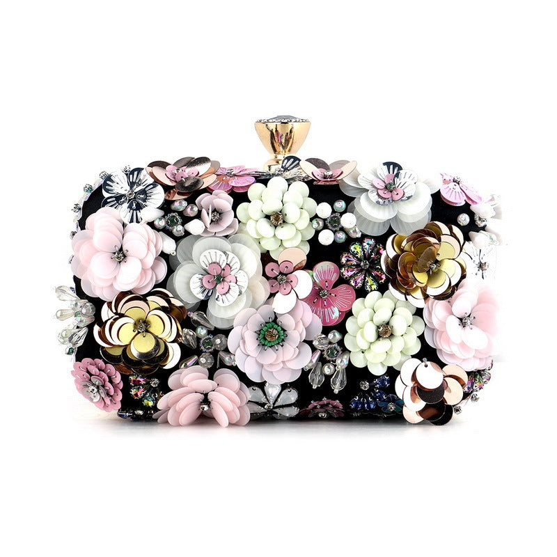 Pochette de Soirée Élégante pour Femme, Sac à Main en Bleu, Noir, Abricot