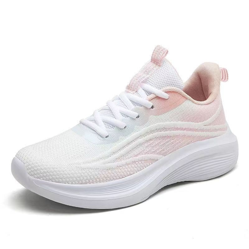 Light Mesh Breathable Running Shoes with Anti-Skid Shock Absorption Soft Rubber Sole