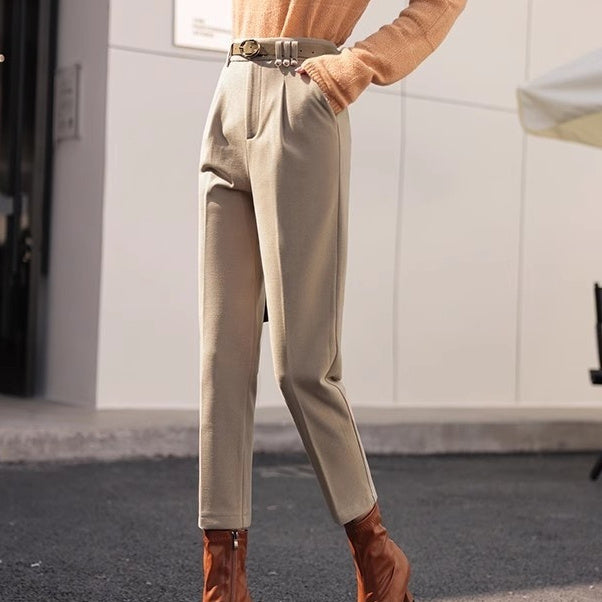 Pantalon Capri amples taille haute épais