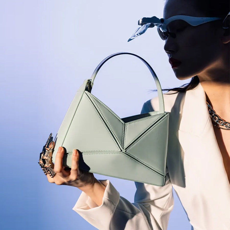Plain Color Patchwork Small PU One-Shoulder Bag