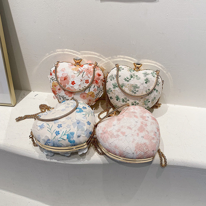 Sac fourre-tout bandoulière à chaîne florale