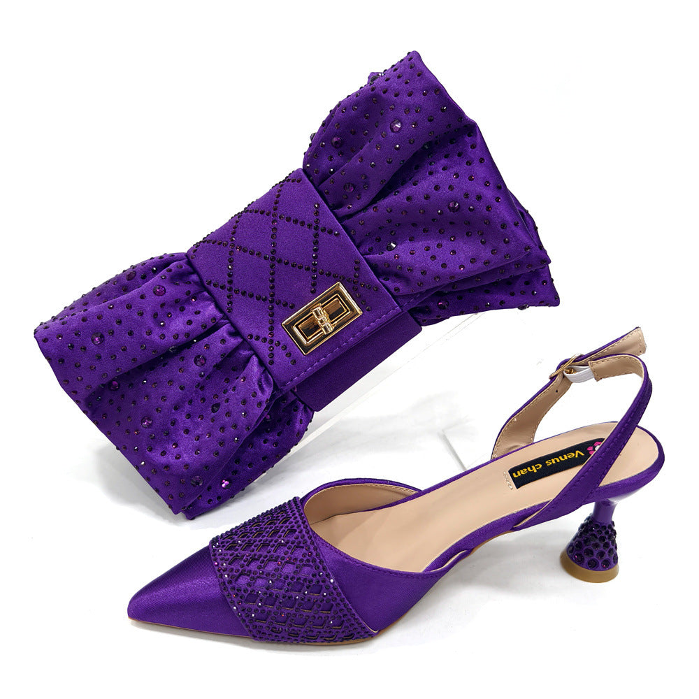 Ensemble Chaussures et Sac Pointus Minimalistes pour Femme