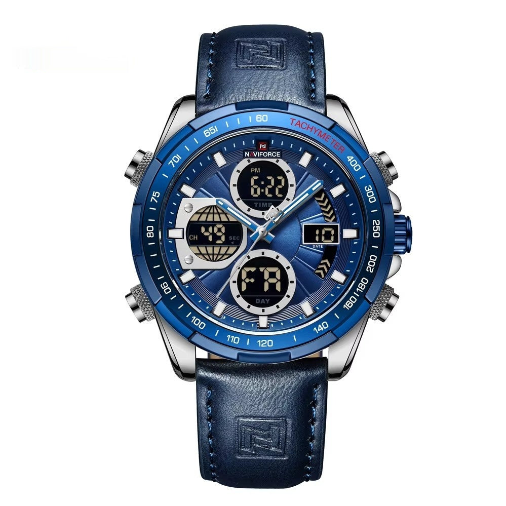 Men's 46mm Multi-Function Watch with Stainless Steel Strap