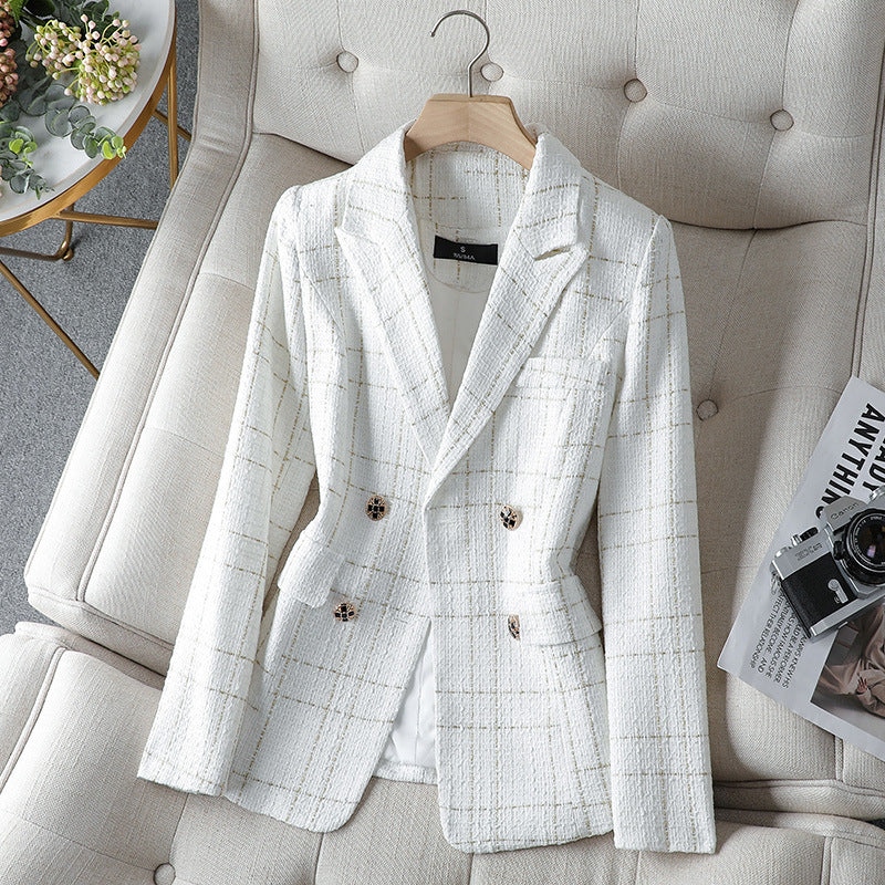 Foreign Tweed Slim Suit Collar Coat Lightly Dressed