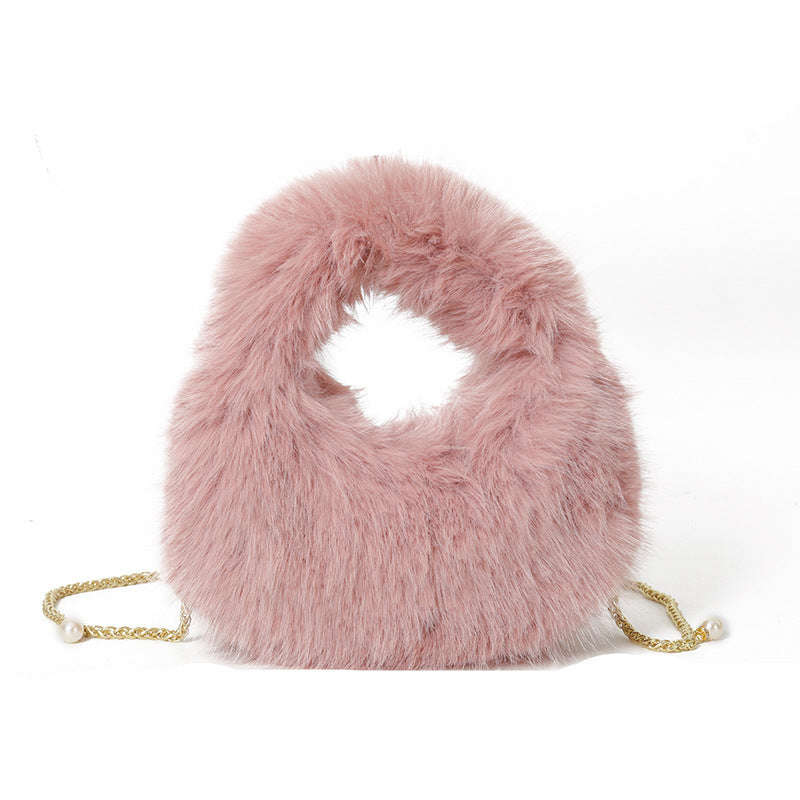 Sac à main en peluche pour femme 22x10x6cm