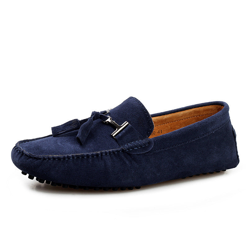 Casual Genuine Cowhide Leather Tassel Flats Shoes for Women