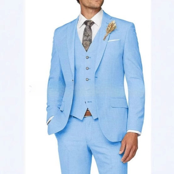 Ensemble de costume trois pièces décontracté ajusté pour homme