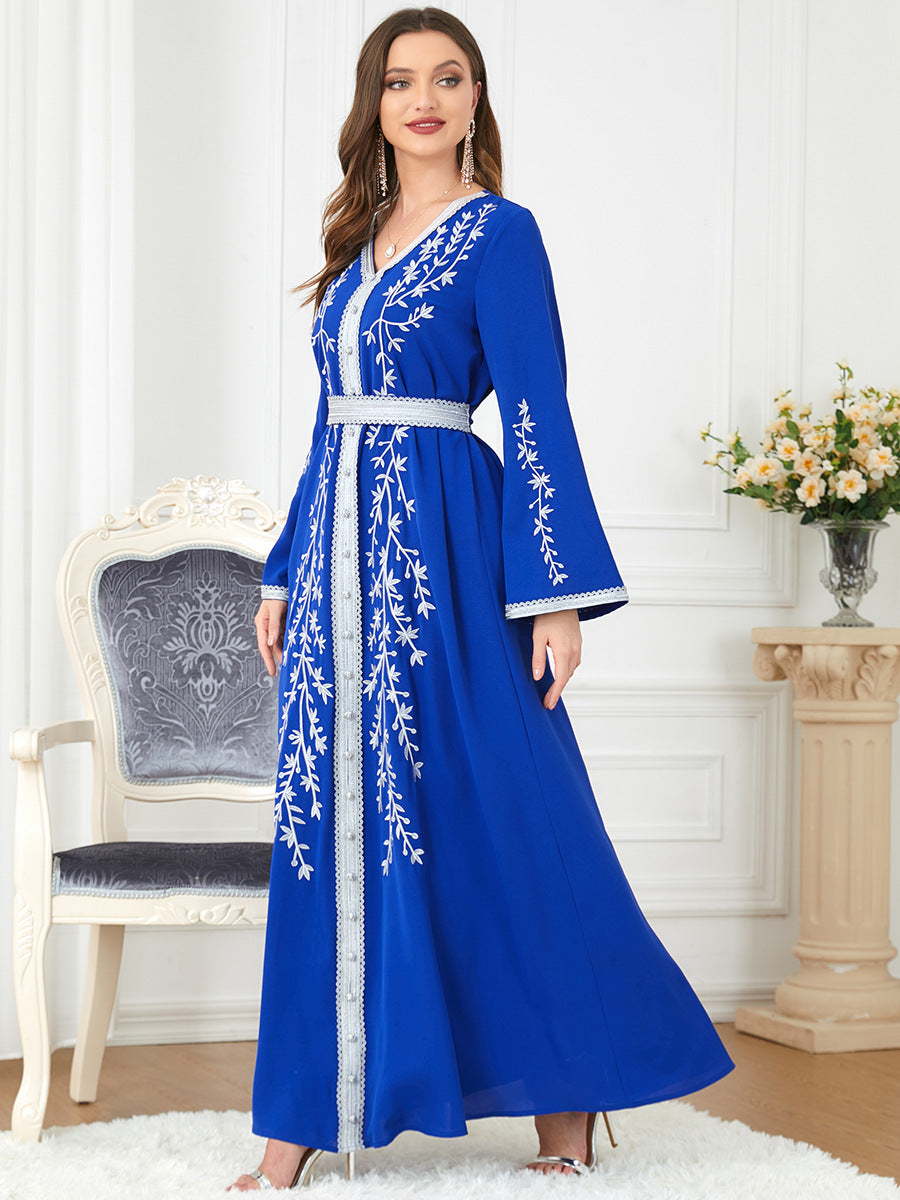 Arabian Women's Fashion Loose Embroidered Dress