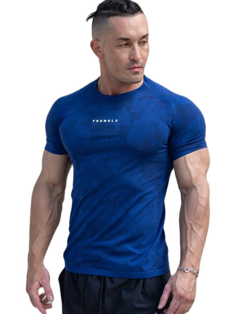 T-shirt de sport camouflage d'entraînement pour homme