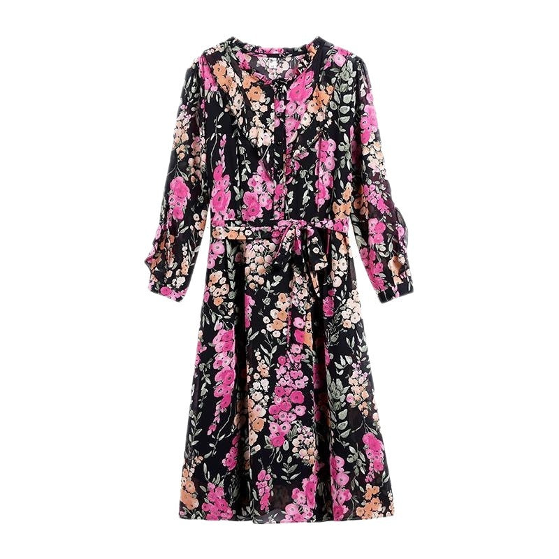 Chiffon Long Sleeve Dress
