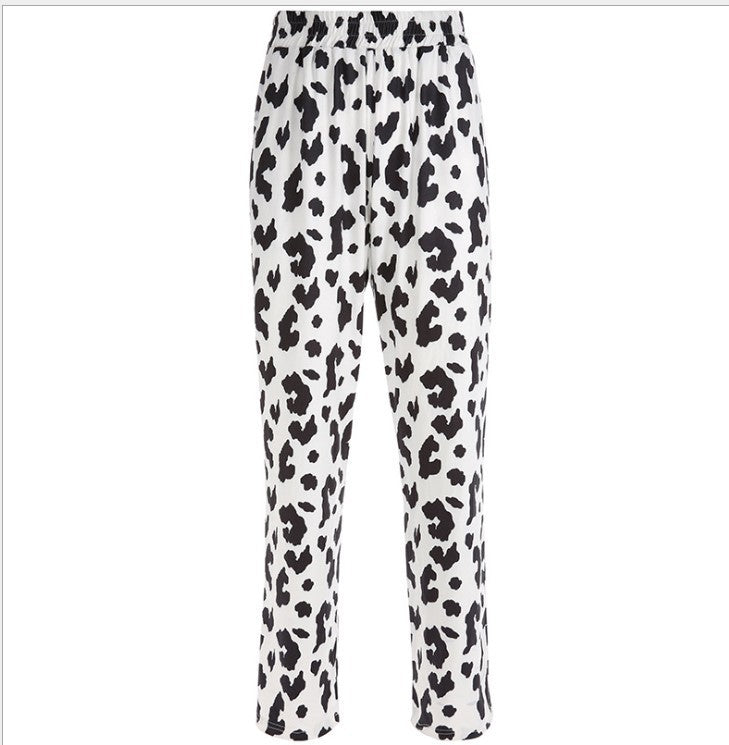 High-Waist Micro-Flap Straight White Street Trousers