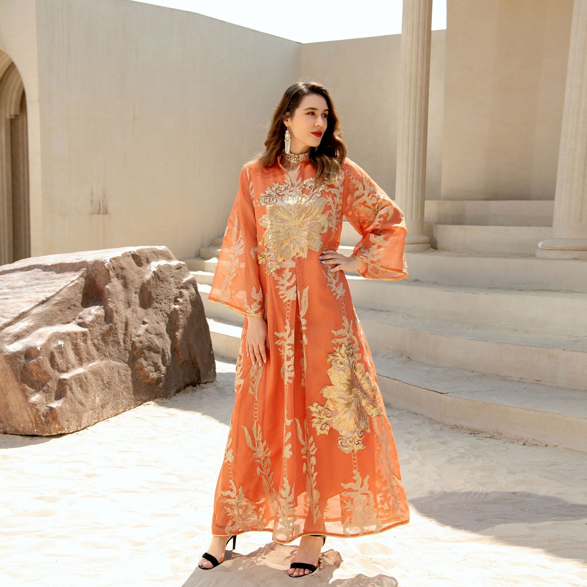 Robe à Paillettes Moyen-Orient Robe de Soirée de Célébrité de Luxe Léger Musulmane