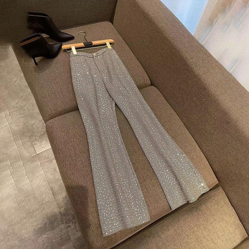 Plus Size Women's Plaid Colorblock Polyester Pants Suit with Buttons