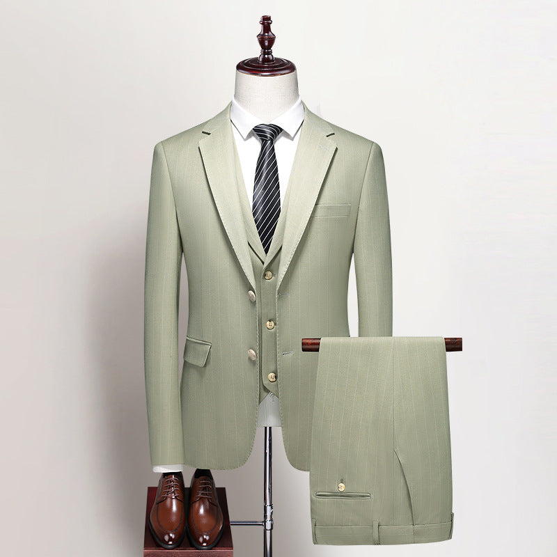 Costume trois pièces de cérémonie pour homme, vert clair, en polyester et viscose