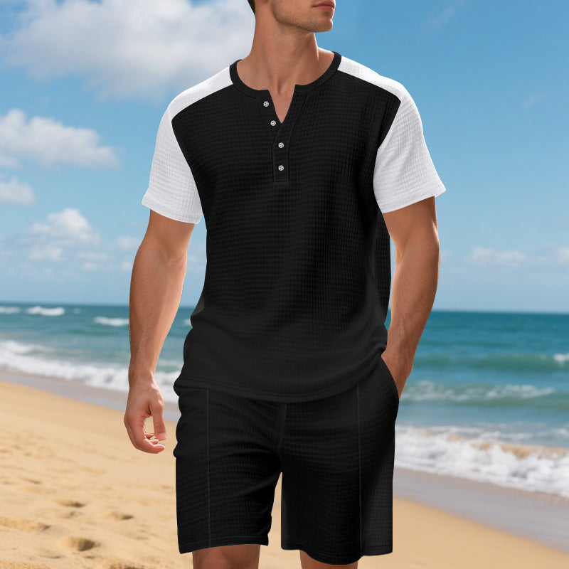 Ensemble costume et short grande taille à manches courtes