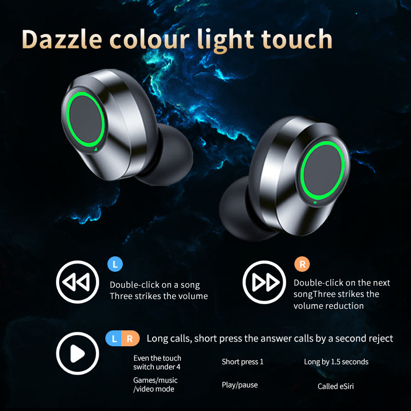 TWS Wireless Earbuds with Smart LED Display & Breathing Light Effect