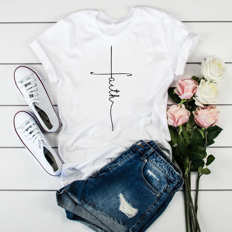 Plus Size Women's Short-Sleeve Loose Chenille T-Shirt