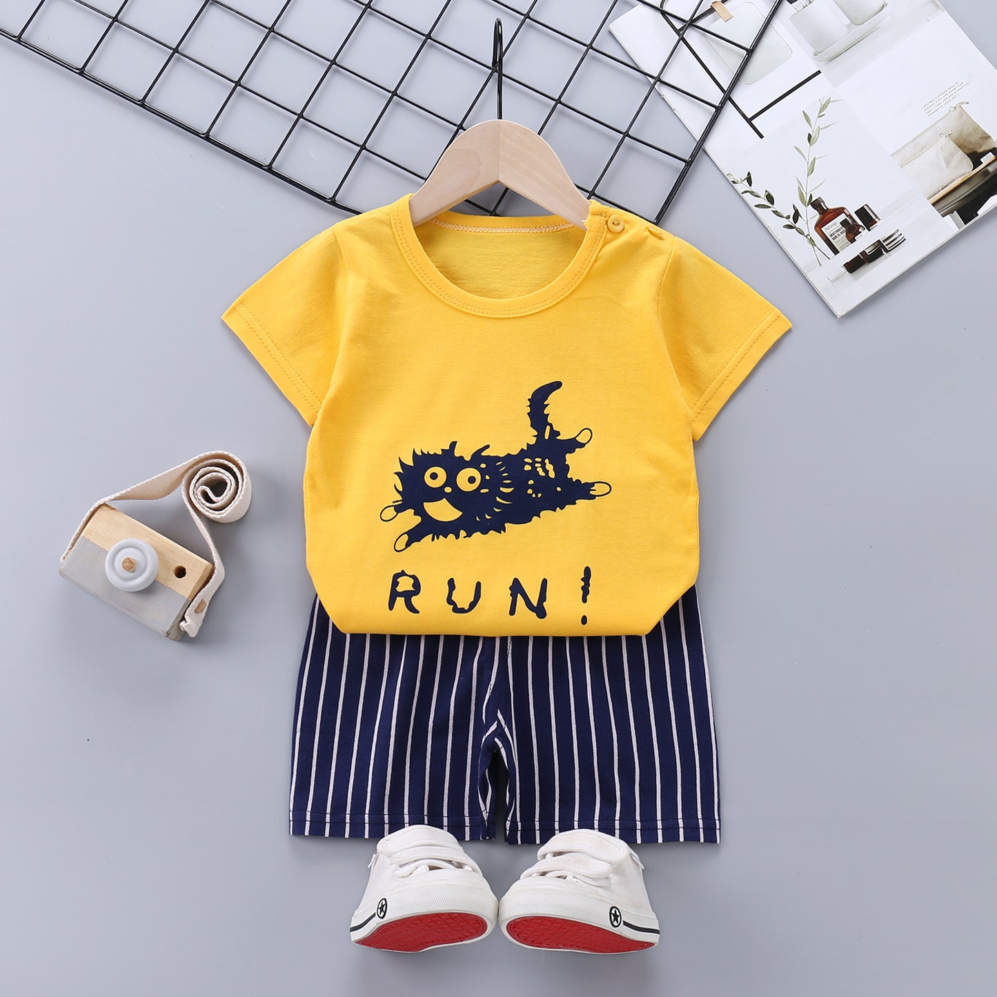 Children's Short-sleeved Suit Pure Cotton T-shirt Shorts