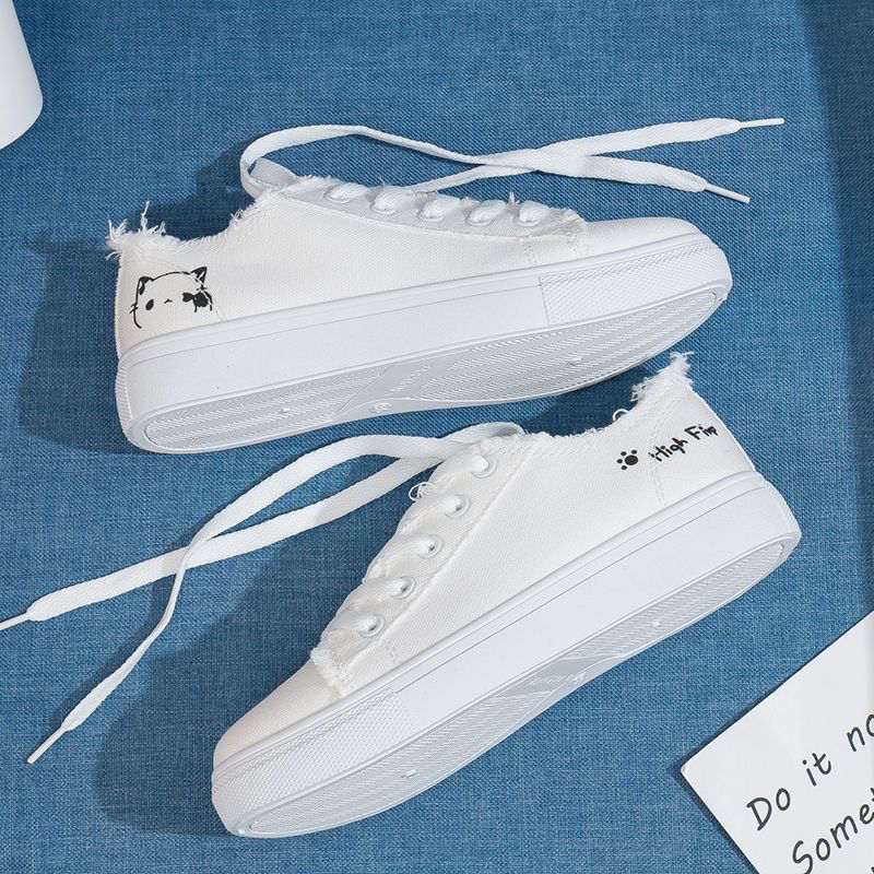 Women's White Canvas Breathable Casual Sports Shoes