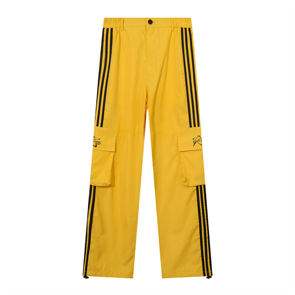 Straight Men's Color Matching Casual Trousers