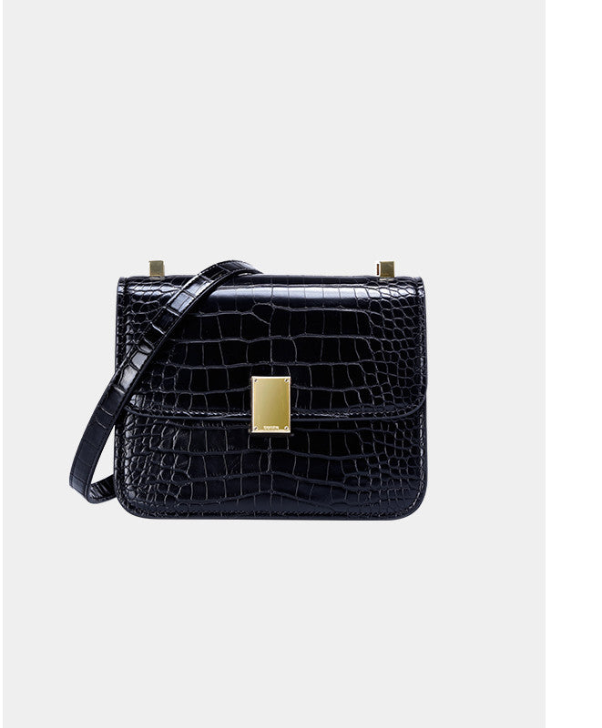 Pattern Women's PU Leather Crocodile Messenger Tofu Bag – Light Luxury, All-Match, Small & Large Sizes