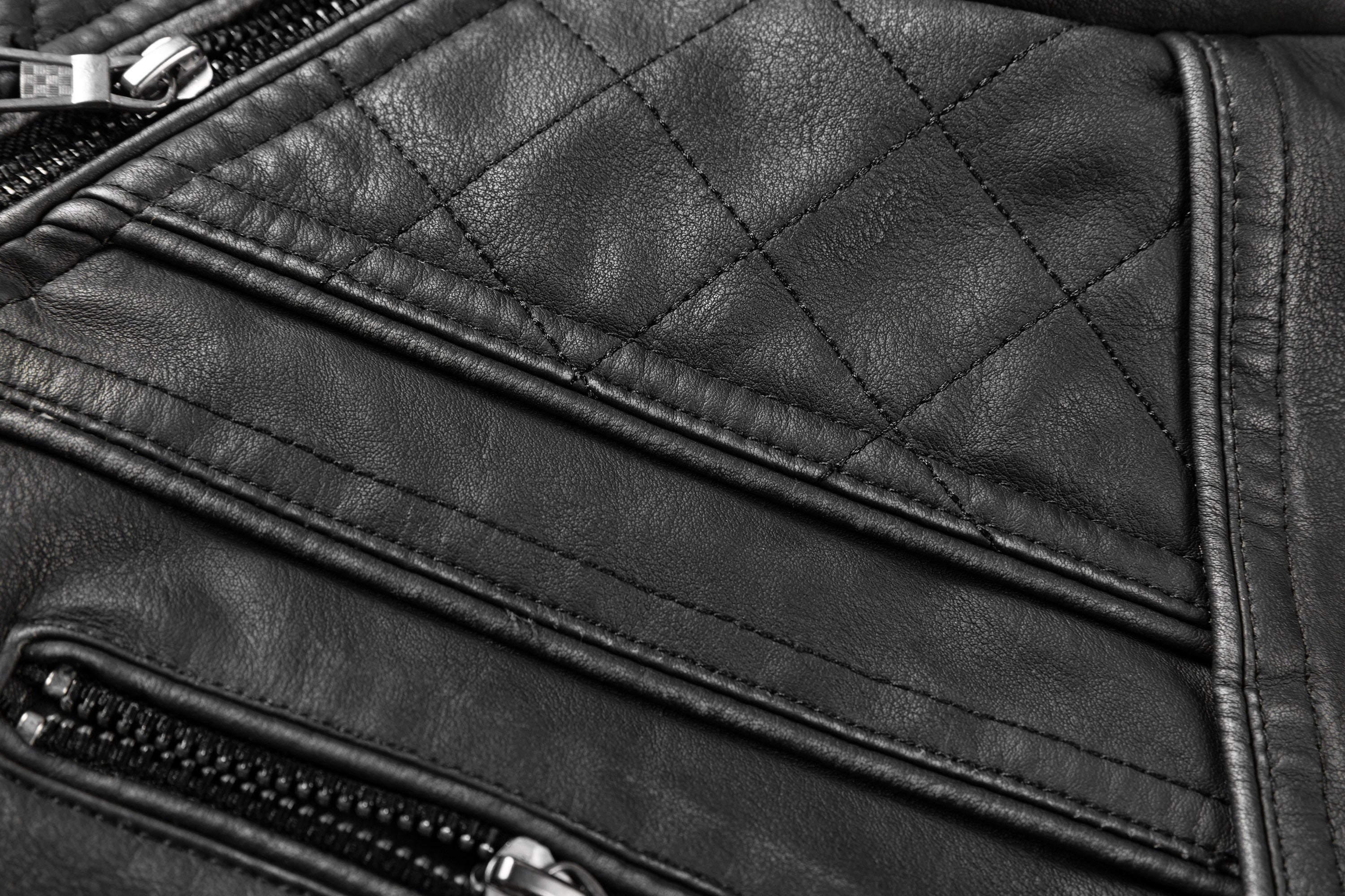 Men's Black PU Leather Vintage Motorcycle Biker Jacket