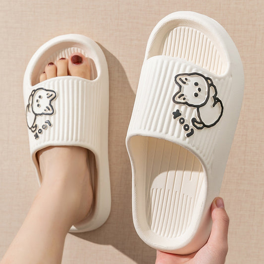 Cute Cat Home Slippers Bath Thick Platform Non-Slip Slides