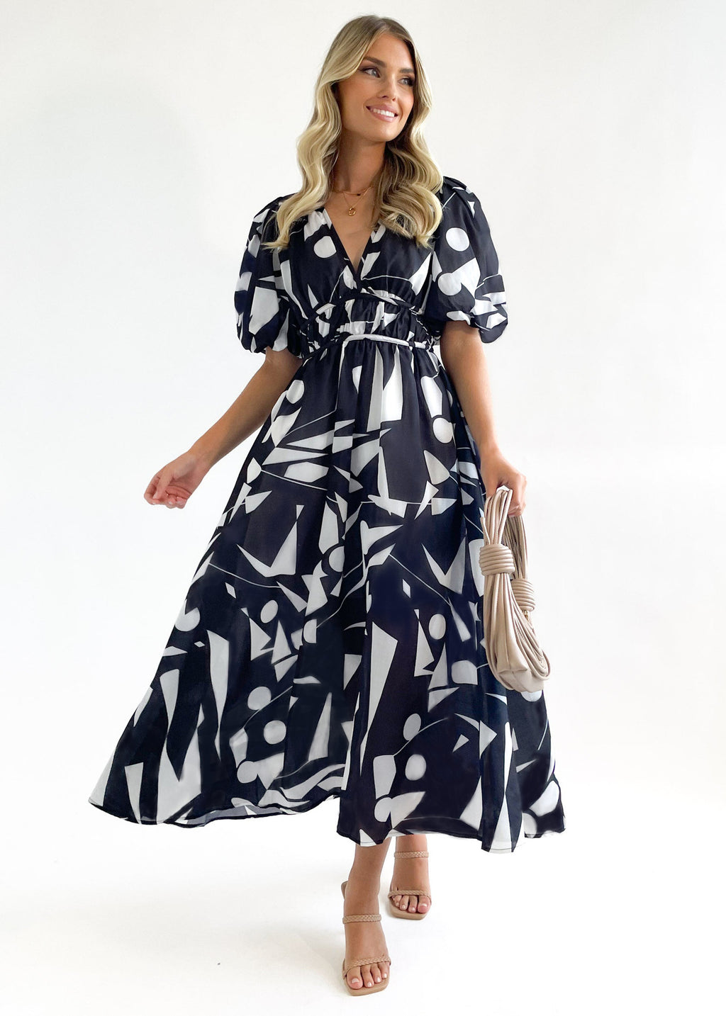 Robe longue en polyester imprimé pour femme - Style urbain tendance