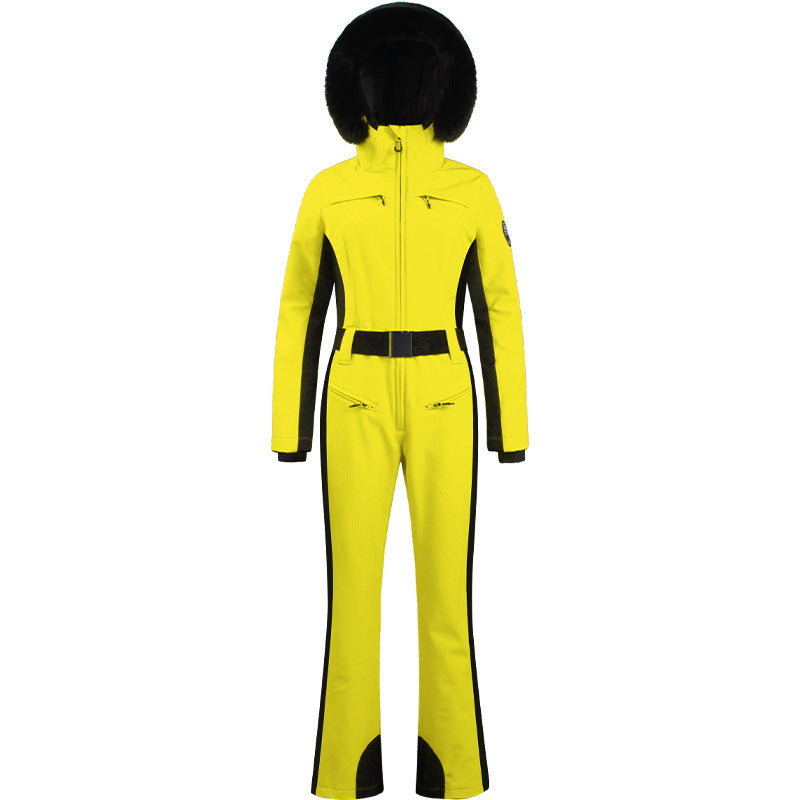 Combinaison de ski d'hiver professionnelle double couche thermique imperméable et ajustée