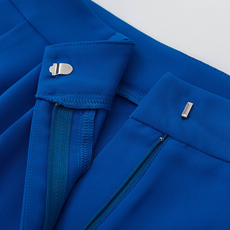 High Waist Loose Commuter Trousers in Klein Blue