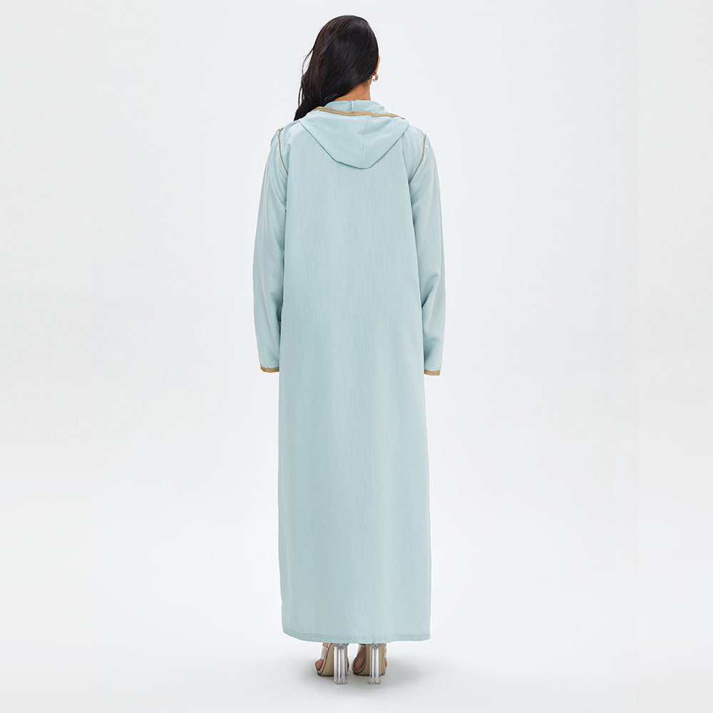 Moroccan Embroidered Casual Long Swing Dress