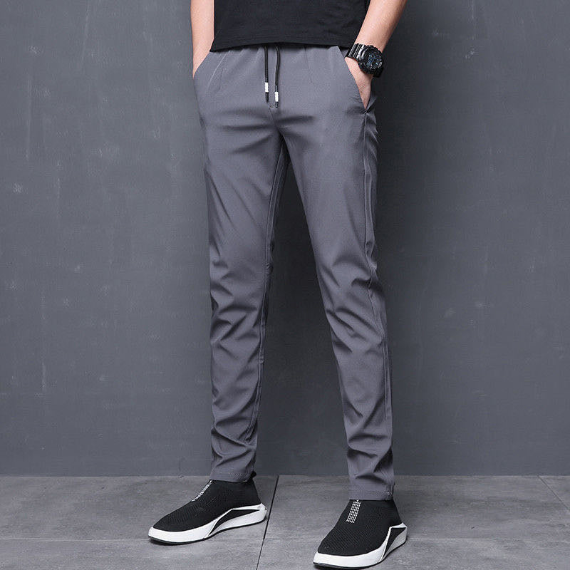 Breathable Thin Straight Pants for Men with High Elasticity