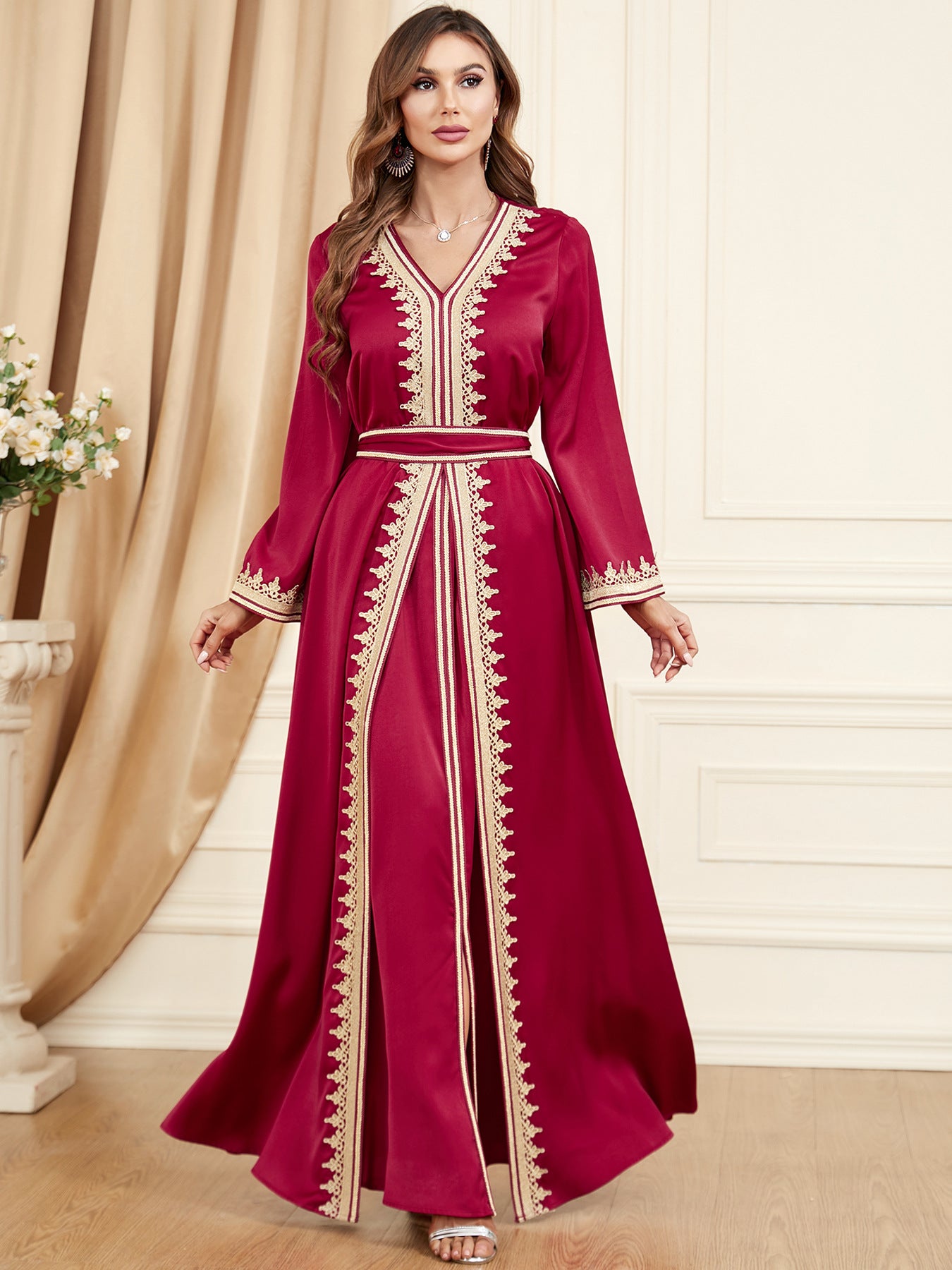 Muslim Women's Two-Piece Dress and Coat Set