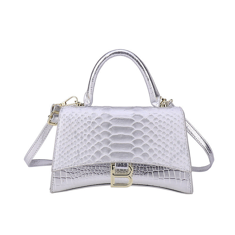 Women's Snake Pattern B Word PU Handbag 23cm