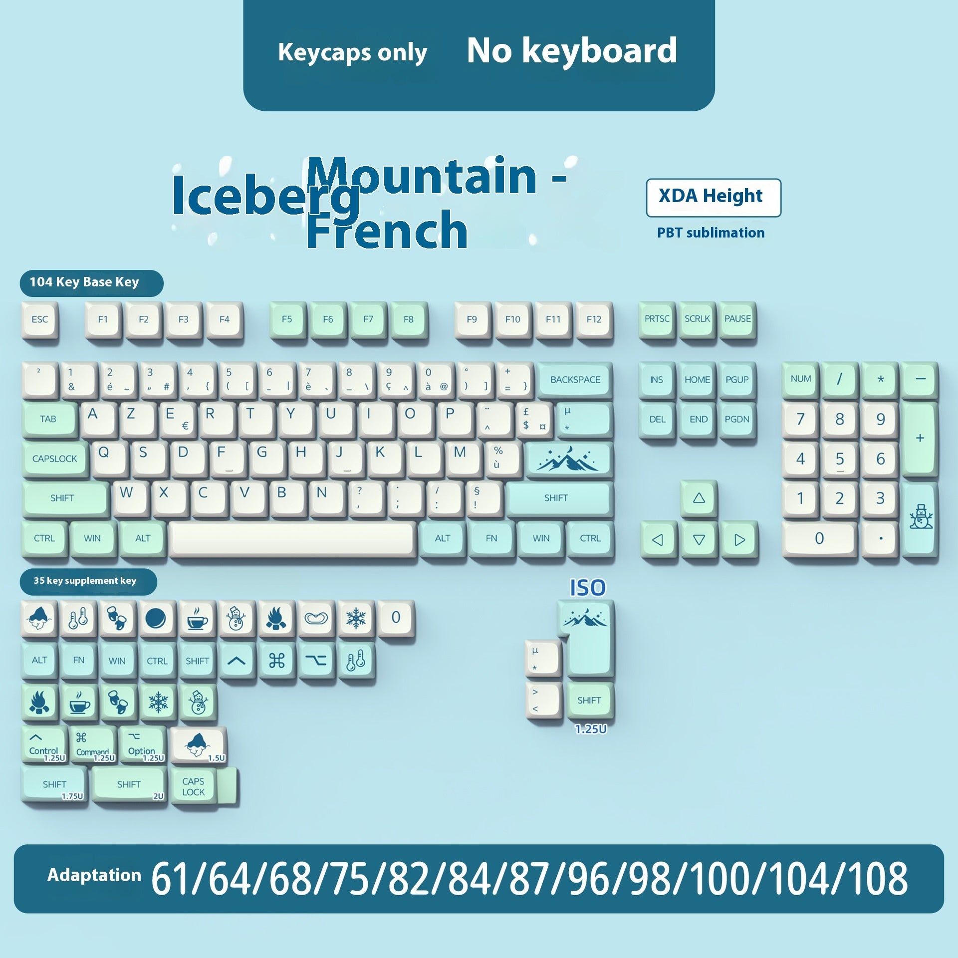 PBT Sublimation Mechanical Keyboard Keycaps Set - 136/139 Keys, Multiple Languages