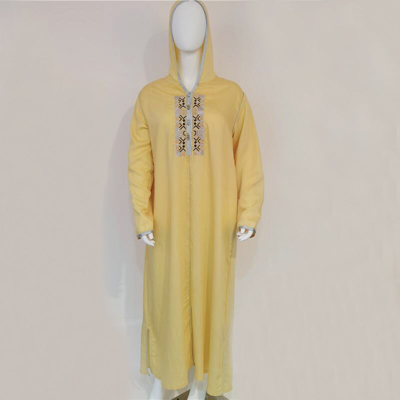 Moroccan Embroidered Casual Long Swing Dress